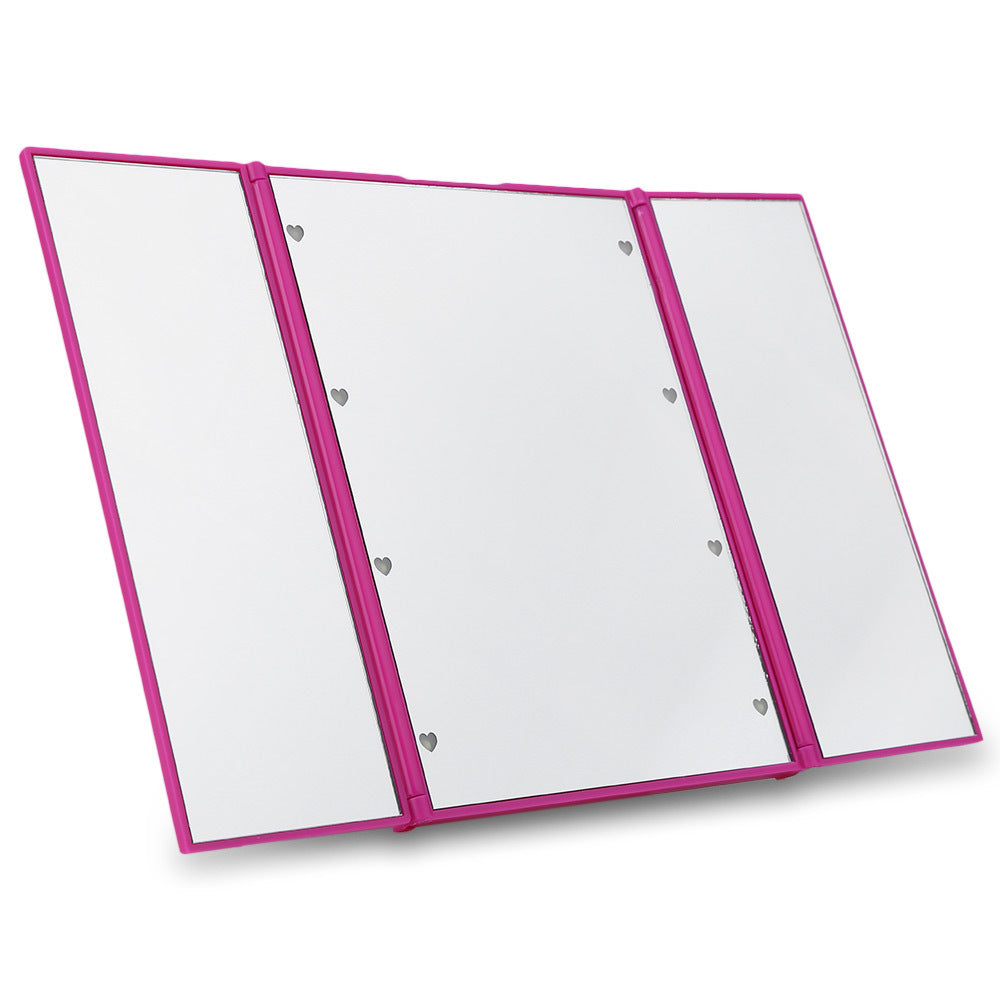 LED Tri-Fold Makeup Mirror with Lights – Portable Vanity Mirror"
