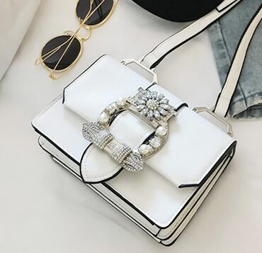 "Elegant Diamond Buckle Shoulder Bag"