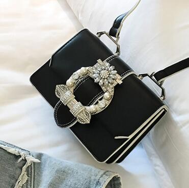 "Elegant Diamond Buckle Shoulder Bag"