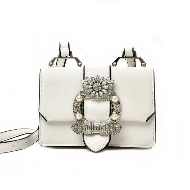 "Elegant Diamond Buckle Shoulder Bag"